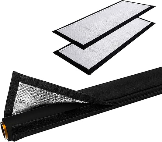 2 Pcs 3 Layers Outdoor Pipe Cotton Insulating Tube, 24 x 8 Inch 600D Water Pipe Insulation Wrap, Universal Winter Pipes Insulation Sleeve for Freeze Protection
