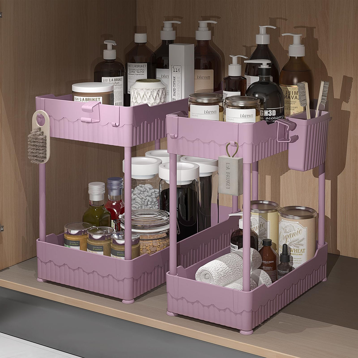 Sevenblue 2-Pack Under Sink Organizer with Hooks & H | All Products - Image 1