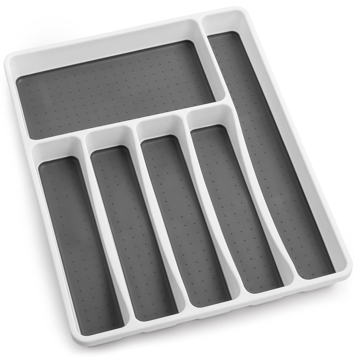 Zulay Kitchen Silverware Organizer Tray - 6-Compartment Non Slip - Image 1