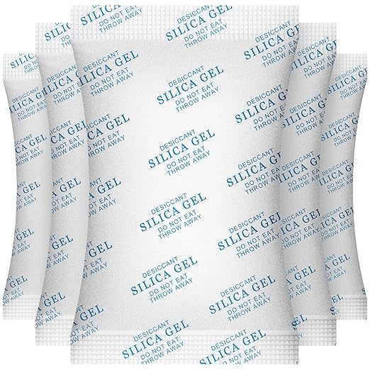 O2frepak 20 Gram(50Packs) Food Grade Moisture Absorbers Silica Gel Packs Desiccant for Storage,Food Safe Dessicant Silica Gel Packets for Moisture Storage Control