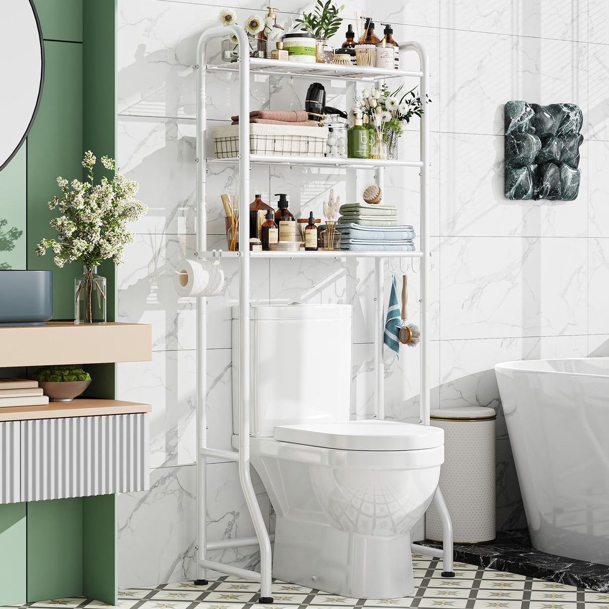 Simple Trending Over The Toilet Storage Rack, Metal 3 Tier - Image 1