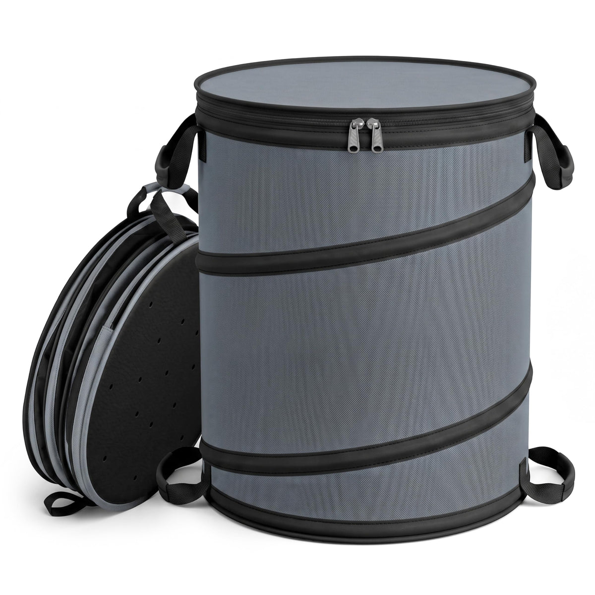 23Gallon Collapsible Pop Up Camping Trash Can with Hard - Image 2