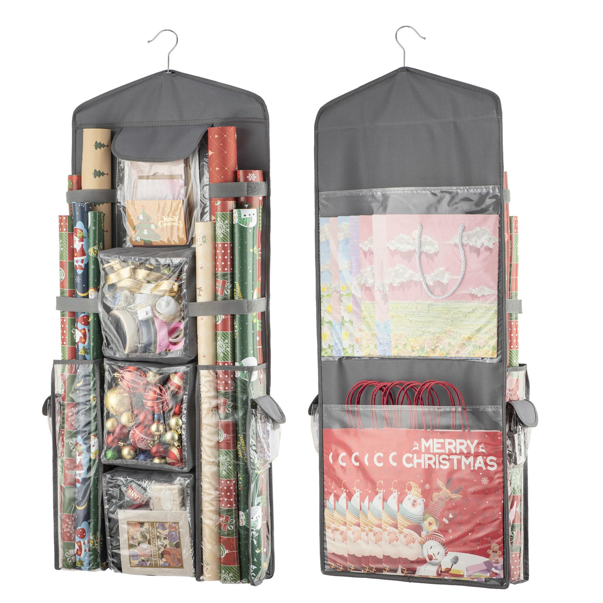 EXLIFBAG Wrapping Paper Storage, Double-Sided Hanging Storage - Image 1