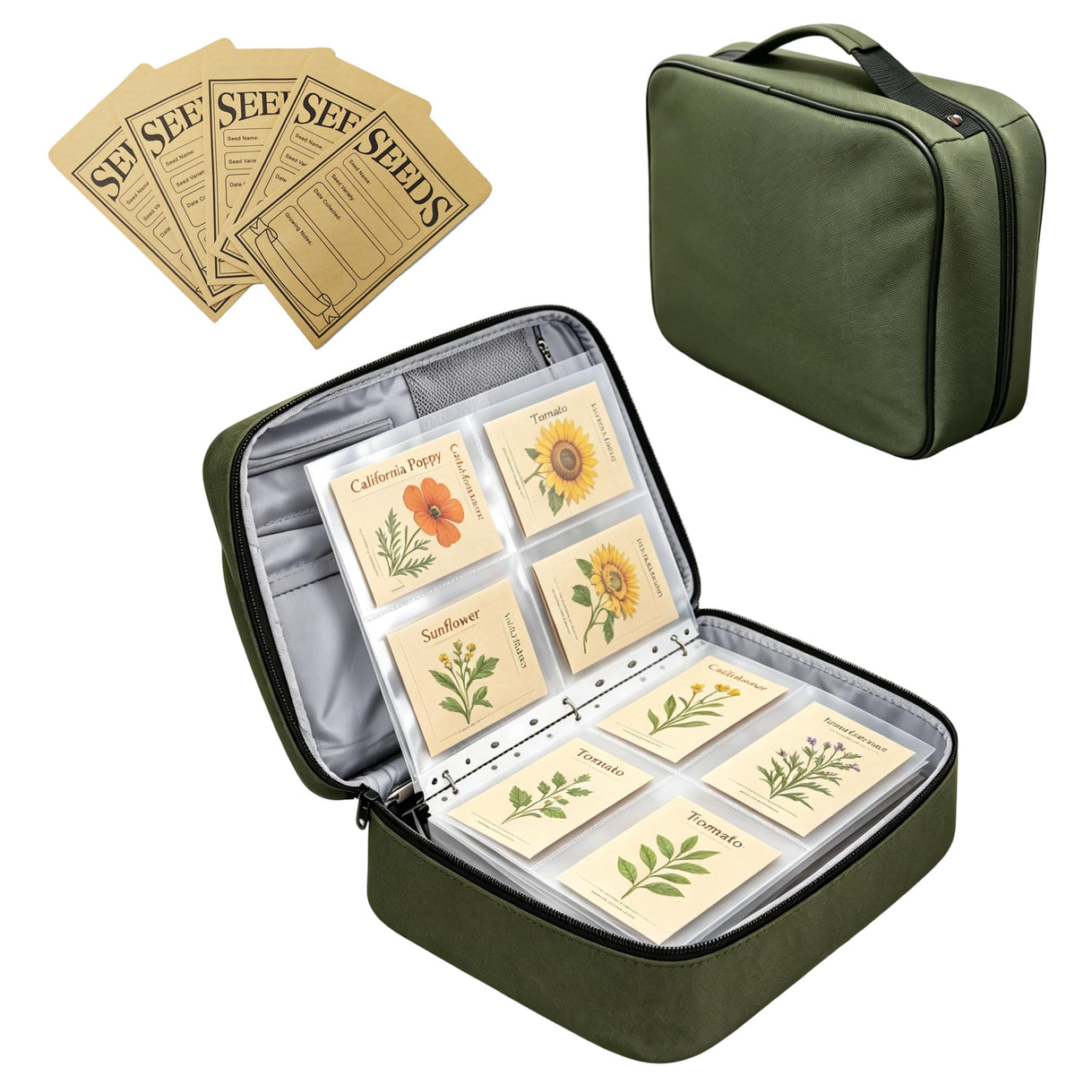 Seed Storage Organizer Binder with 20 Pcs Seed Envelopes & - Image 1