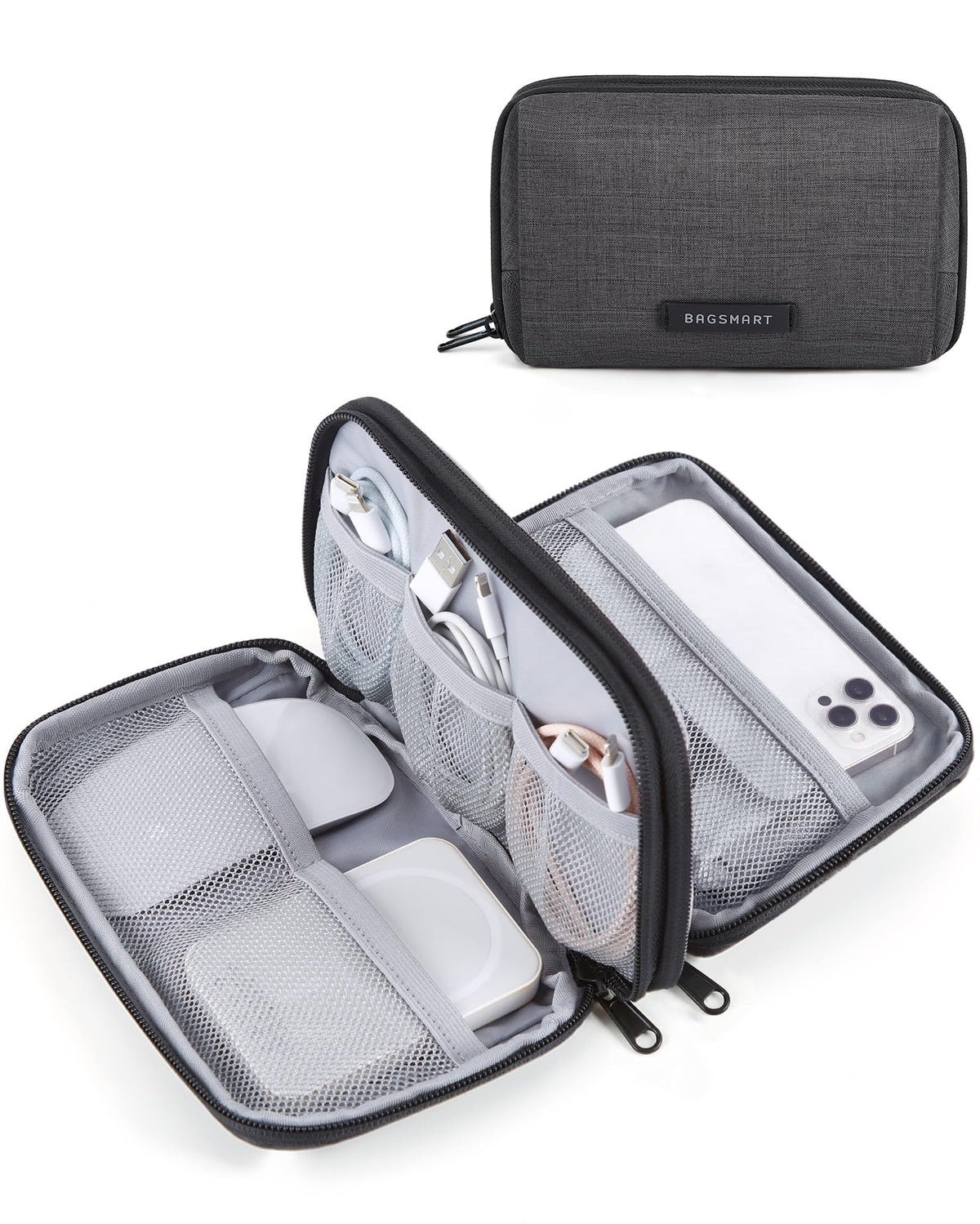 BAGSMART Electronics Travel Organizer for Cords, Zipper Pouch - Image 1