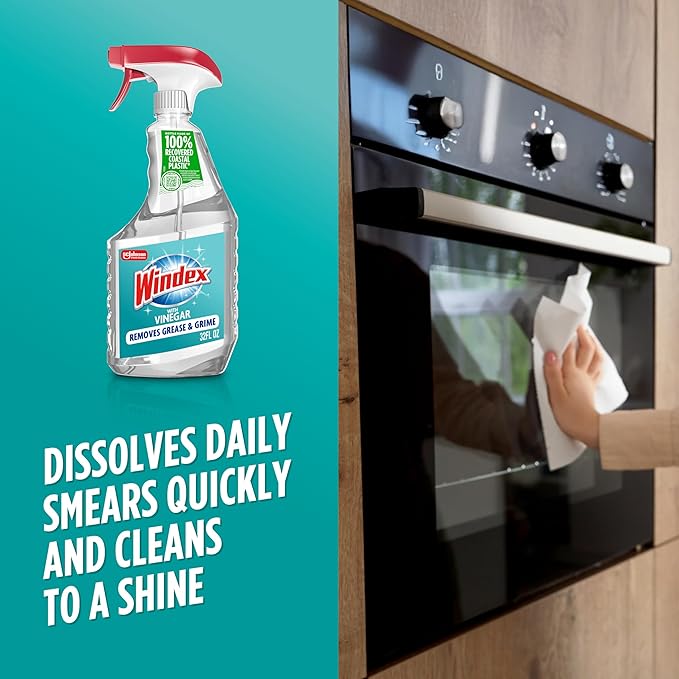 Windex with Vinegar Glass Cleaner, Spray Bottle, 32 fl oz