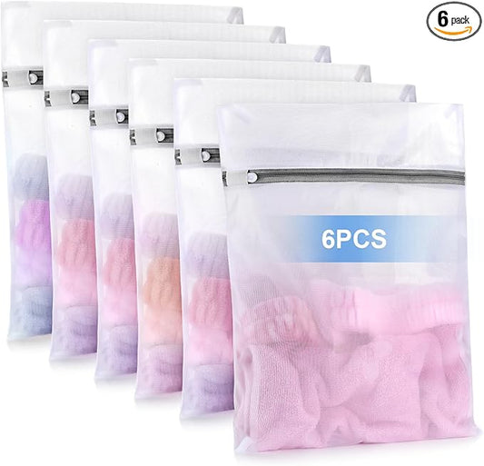 6 Pcs Laundry Bag, 12“x16”Mesh Laundry Bags for Delicates, Garment Gag for Washing Machine, for Daily Organization Travel Packing Wvzedm
