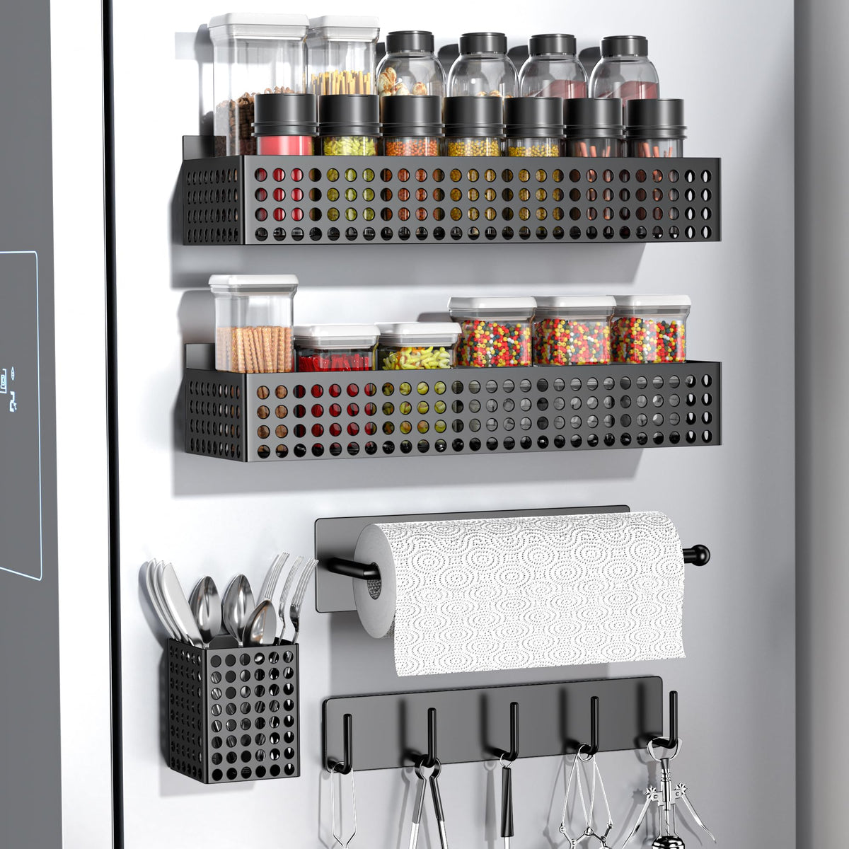 Magnetic Spice Rack for Refrigerator Set of 5 for Kitchen - Image 1