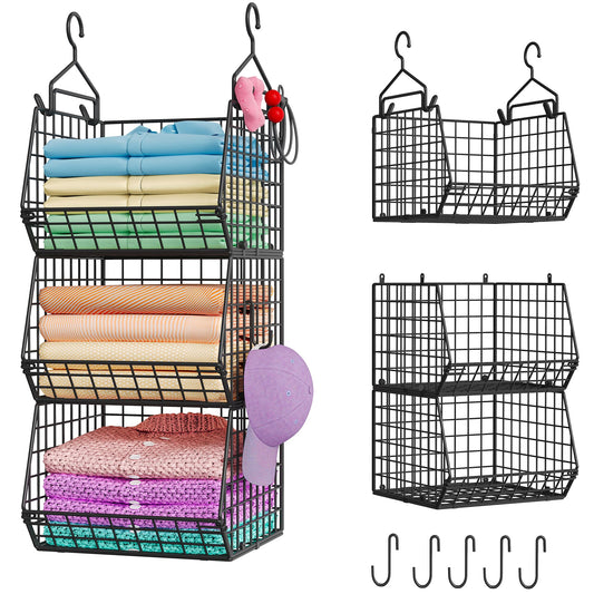X-cosrack 3-Tier Hanging Closet Organizer, Laundry Room - Image 1
