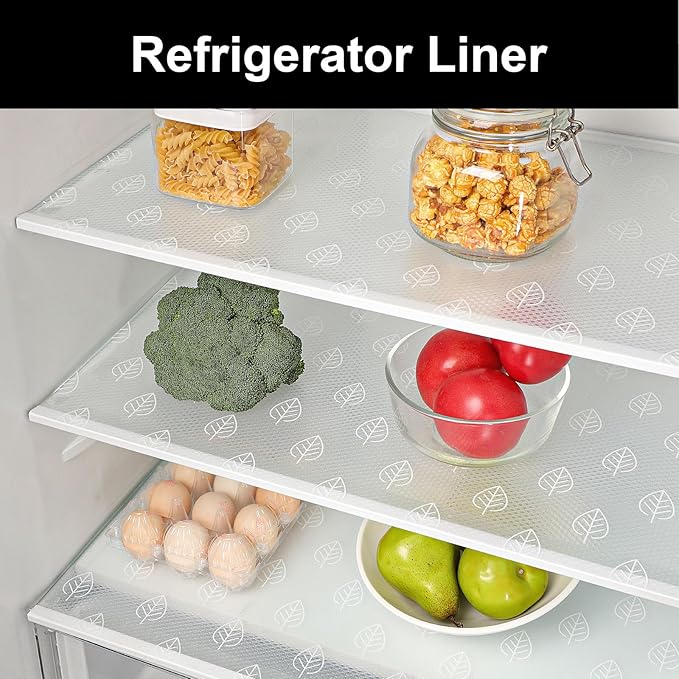 Cooyes Shelf Liner Drawer Liners, Shelf Liners for Kitchen Cabinets, Non-Adhesive Cabinet Liner, EVA Waterproof Non-Slip Refrigerator Liners for Kitchen Drawers
