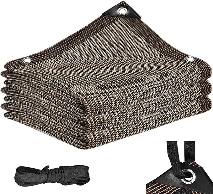 Fence Privacy Screen Balcony Sun Shade Cloth 9'9"x9'9" 80% Shade Fabric Outdoor Patio Screens Mesh Panels Apartments Railing Cover UV Protection for Backyard Garden Porch Deck
