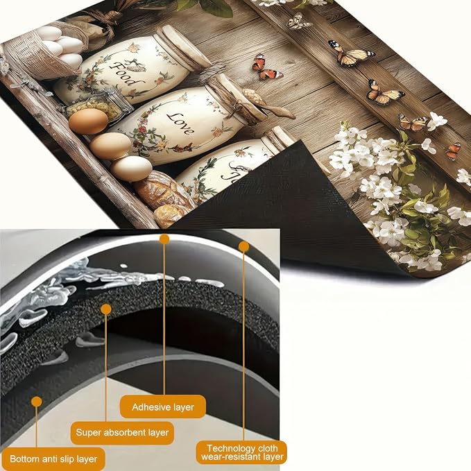 Stove Top Cover for Electric 28x20 Inch Diatomite Stovetop Covers with Food Love Joy Canister Art Heat Resistant Kitchen Stove Top Cover Coffee Mat Protector for Sink or Dishes