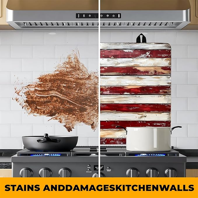 Stove Top Cover for Home Decoration Kitchen Pad Washable Cooktop Covers Countertop Stove Protector Mat for Home Kitchen Cooktops (Flag, 28"x20")