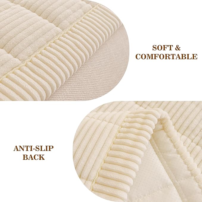 MEETSKY Couch Cover for Dog Washable, Non-Slip Pet Friendly Sofa Covers for 2 Cushion Couch Dog Mats for Couches Sofa Protector for Loveseat Soft Furniture Covers, 27.6" x 59", Cream