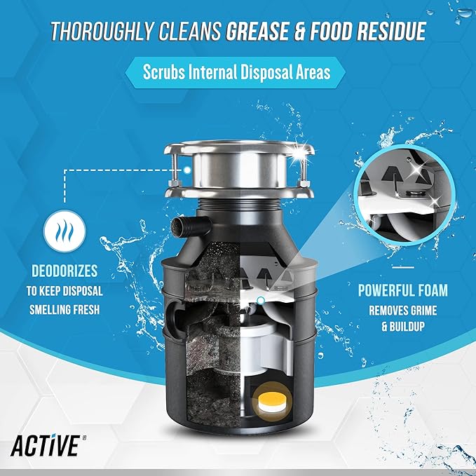 ACTIVE Coffee Machine Descaler and Disposal Cleaner Tablets - Includes 32oz Coffee Maker Cleaner and 24ct Garbage Disposal Tablets