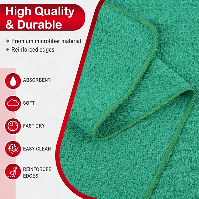 SINLAND Kitchen Towel Premium Sublimation Blank Towels Fast Drying Tea Towel Polyester Dish Towels for Drying Dishes Festive Decoration 16 Inch X 24 Inch 10 Pack Christmas Green