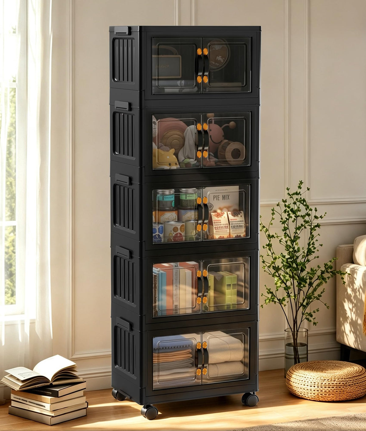 Hanyi 175QT 5-Tier Stackable Storage Bins | Home Organization - Image 1