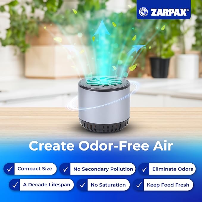 Refrigerator Deodorizer - Single Pack - Fridge Smell Eliminator Lasts for 10 Years -18ft3 Capacity Strong Fridge Odor Absorber, Eliminator & Air Purifier - More Effective Than Baking Soda