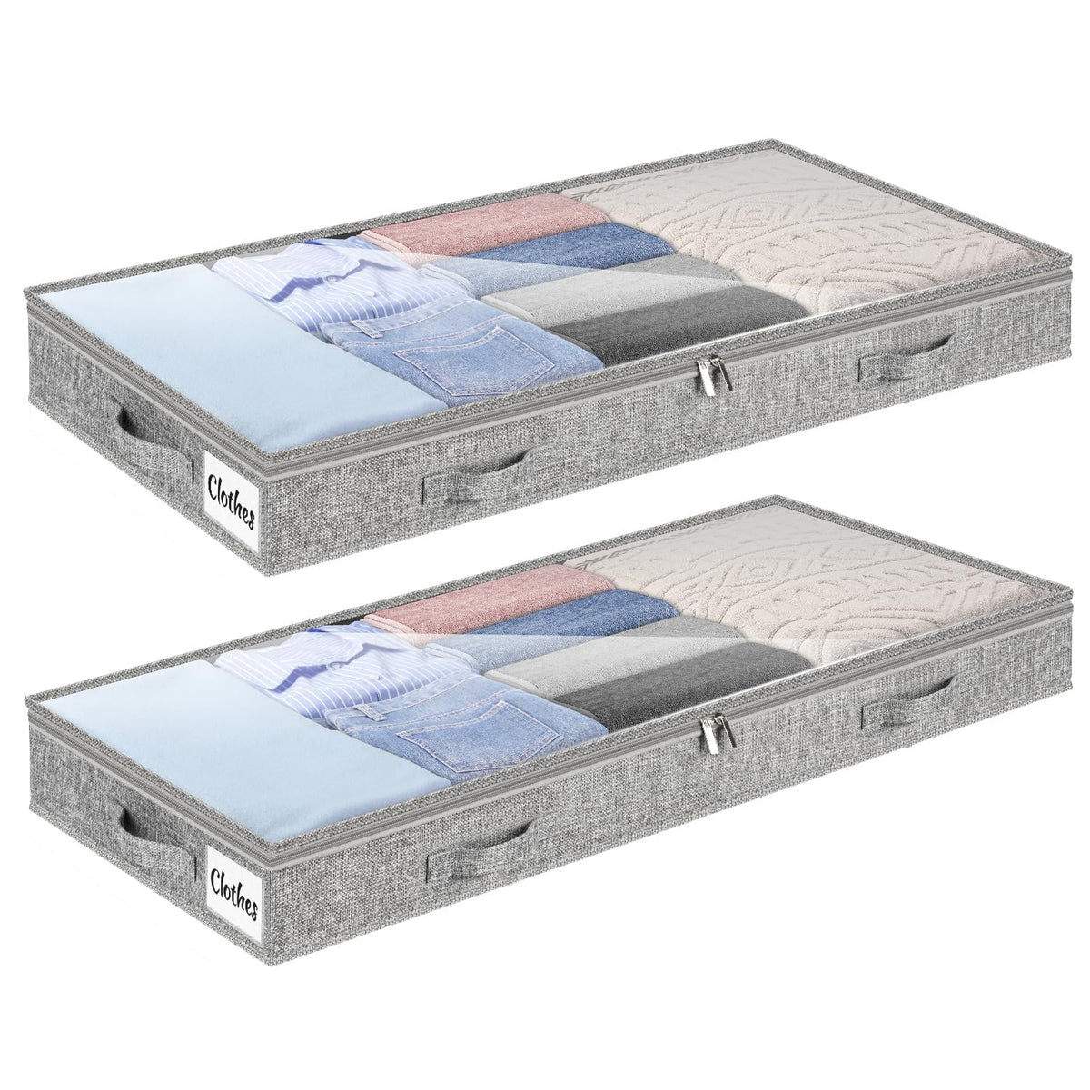 4 Inch Low Profile Under Bed Storage Drawer 2 Pack, Lightweight - Image 1