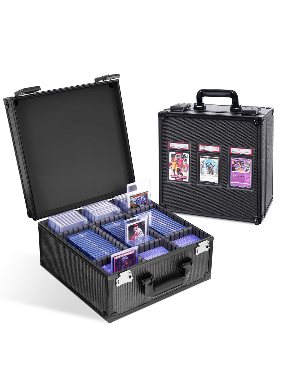 Black Graded Card Storage Box, TSA Lock Slab Case, Display Window - Image 1