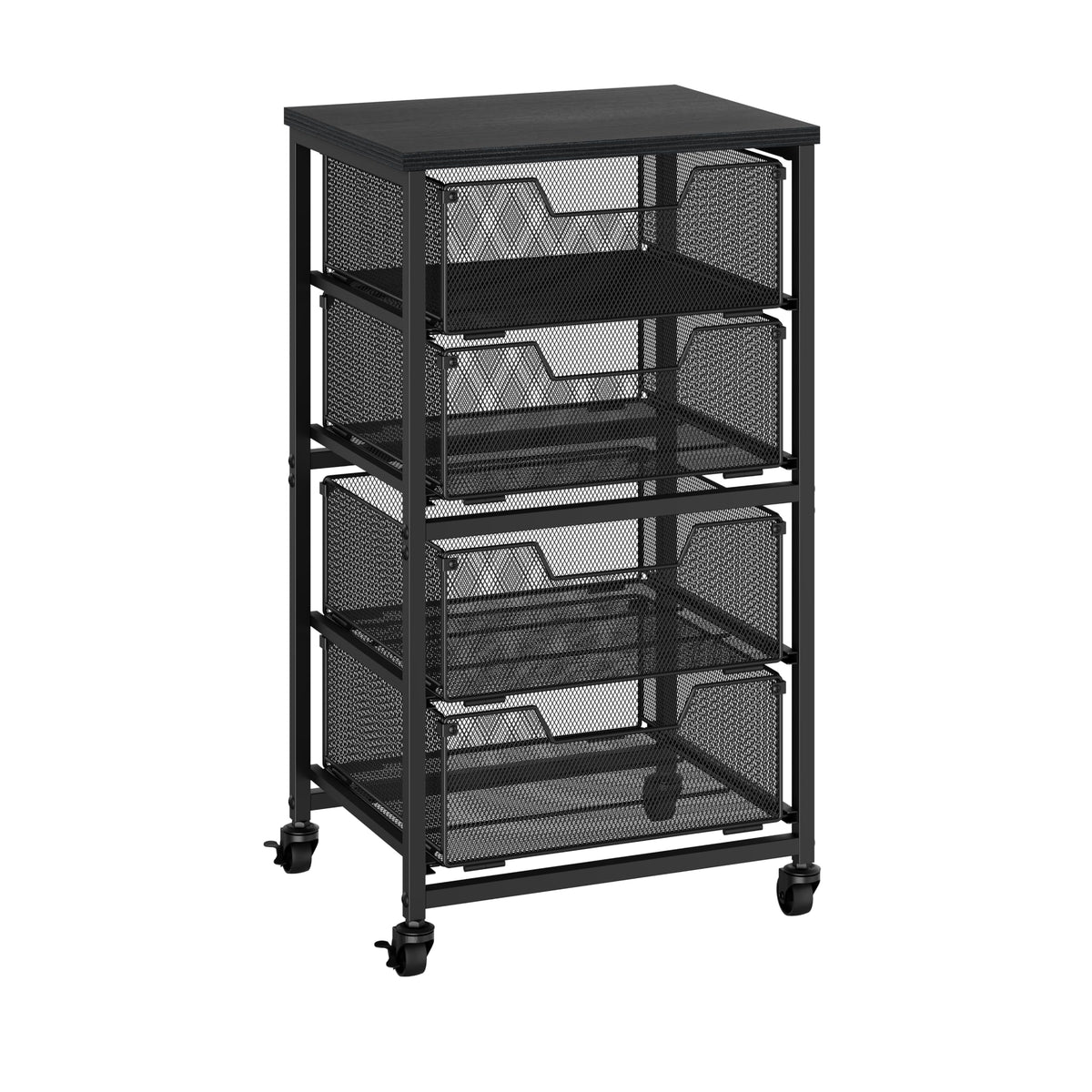 Rolling Cart with Drawers, 4-Drawer Storage Cart on Wheels - Image 1