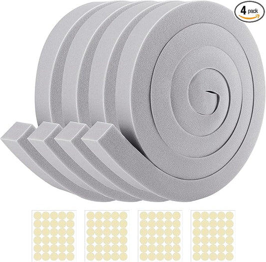 moonoom 4 Pcs Foam Air Conditioner Weatherseal Tape-1''x1''6.5ft Air Conditioner Foam Tape-Non-Adhesive Foam Seal Strip with Glue Point for Air Conditioner Door Window Seal