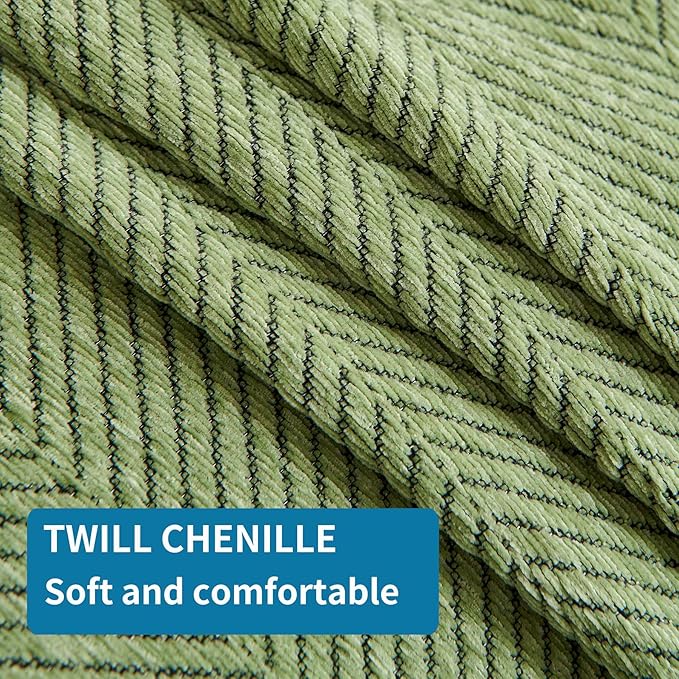 HAOMAIJIA Chenille Couch Cover Sofa Covers for 3 Cushion Couch Washable sectional Couch Covers for Dogs pet Furniture Protector Couch Cover Blanket for Living Room (sage Green, 71"x150")