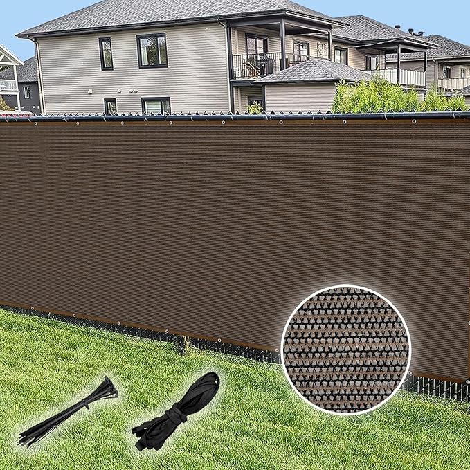 Fence Privacy Screen Balcony Sun Shade Cloth 4'x32' 80% Shade Fabric Outdoor Patio Screens Mesh Panels Apartments Railing Cover UV Protection for Backyard Garden Porch Deck