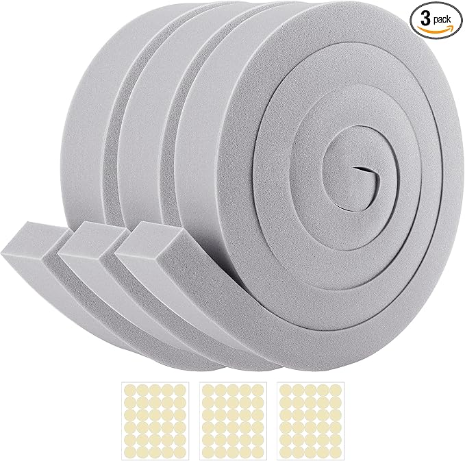 moonoom 3 Pcs Foam Air Conditioner Weatherseal Tape-2''x1''x6.5ft Air Conditioner Foam Tape-Non-Adhesive Foam Seal Strip with Glue Point for Air Conditioner Door Window Seal