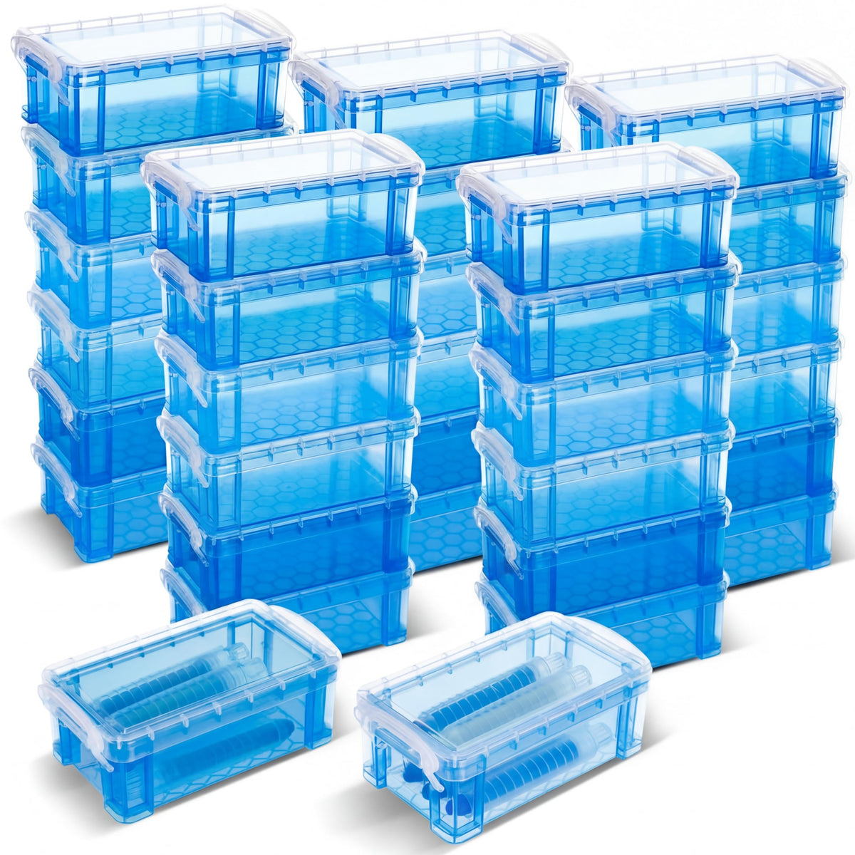 Briwooody 30 Pack Crayon Boxes with Lids, Colorful Plastic - Image 1