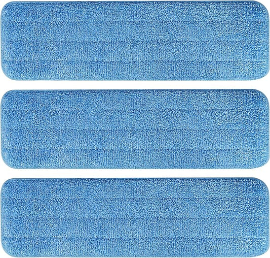 3 Pack Microfiber Cleaning Pads, Reusable Microfiber Mop Pads for 18 Inch Mop, Hardwood Floor Replacement Cleaning Mop Pads, Machine Washes