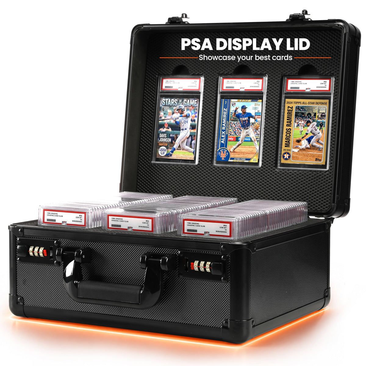 Graded Card Case – PSA Display Lid, 3 Row Card Storage Box - Image 1