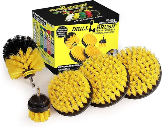 Bathroom Accessories - Drill Brush - Bathroom Cleaner Kit - Shower Cleaner Brush - Shower Door Cleaner - Bathtub Brush - Bath Mat - Tile Cleaner- Grout Cleaning Brush - Scrub Brush - Bathroom Rugs