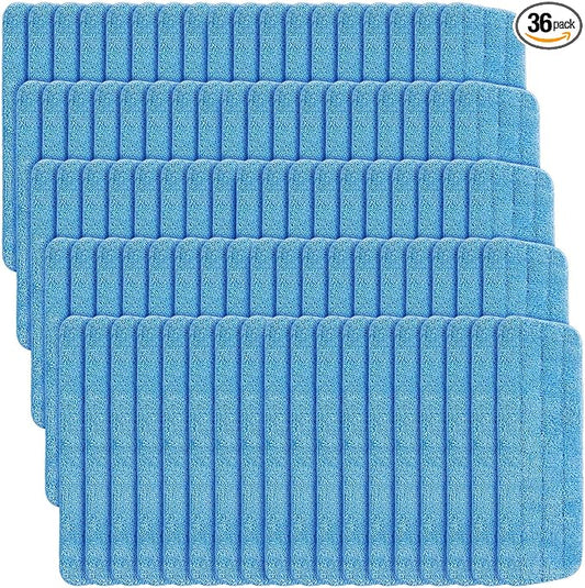36 Pcs Microfiber Mop Pads Machine Washable Cleaning Flat Mop Head Replacement Reusable Household Pads for Hardwood and Hard Surface Floor Cleaning and Scrubbing