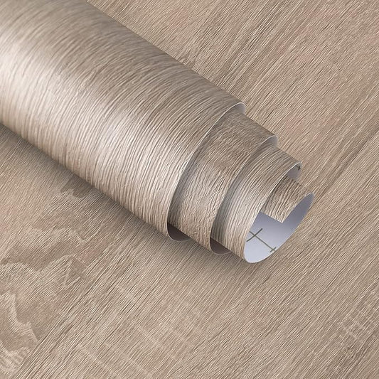 48x118inch Extra Wide Light Brown Wood Wallpaper Peel Stick Gray Oak Contact Paper Wood Vinyl Wrap for Cabinets Countertops Furniture Waterproof Bubble Free Design Natural Wood Contact Paper