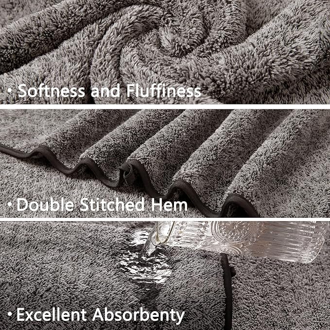Ycosy 18 Piece Bath Towels Set,100% Microfiber Family Bathroom Towel with Hanging Loops-6 Bath Towels,6 Hand Towels,6 Washcloths,Quick Dry Highly Absorbent Shower Towel for Bathroom,Hotel,Spa-Brown