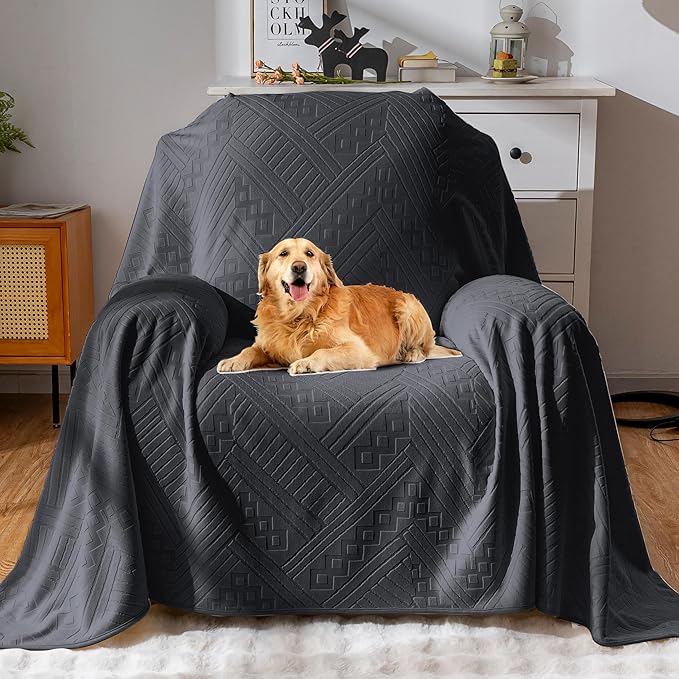 Waterproof Recliner Chair Covers, Anti-Slip Reclining Chair Covers, Pet-Friendly, Washable, Durable and Breathable Couch Covers – Reversible Design for Sofa Protection(71x71in/Dark Grey)
