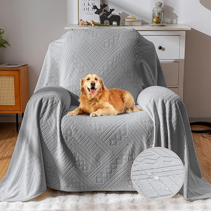 Waterproof Recliner Chair Covers, Anti-Slip Reclining Chair Covers, Pet-Friendly, Washable, Durable and Breathable Couch Covers – Reversible Design for Sofa Protection(71x71in/Light Grey)