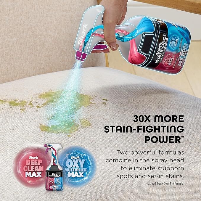 Shark StainForce Dual-Formula Refill Cartridge, Stain & Odor Remover for Shark StainForce Portable Stain Cleaner, for Carpet, Area Rug, Upholstery, Cars, 16.9oz, HXCM500