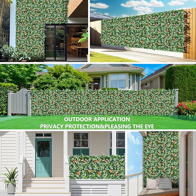 20"X20" Artificial Boxwood Panels, 12PCS Grass Wall Hedge Panels UV-Protected Greenery Privacy Hedge Screen, Grass Backdrop Wall for Indoor Outdoor Patio Balcony, Party Garden Fence Decor
