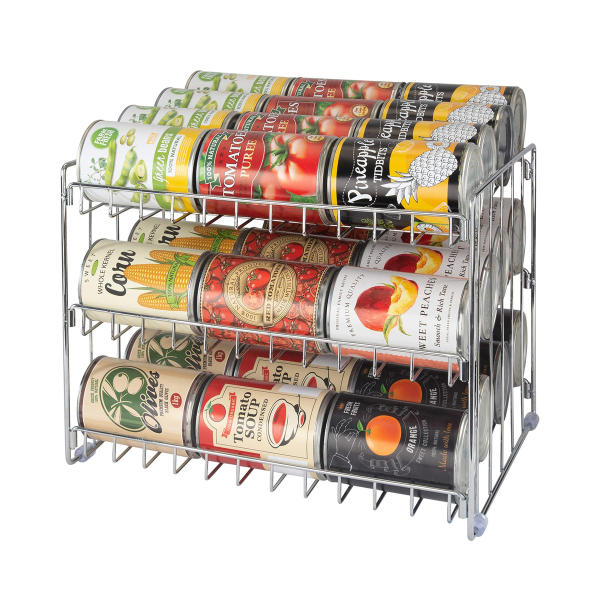 Kitchen Details 3 Tier Can Organizer | Chrome Steel Canned Food - Image 1