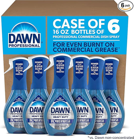 Dawn PRO Heavy Duty Powerwash, Bulk Foaming Dish Spray for Cleaning Burnt-On Grease in Commercial Kitchens, 16 fl oz (Case of 6)