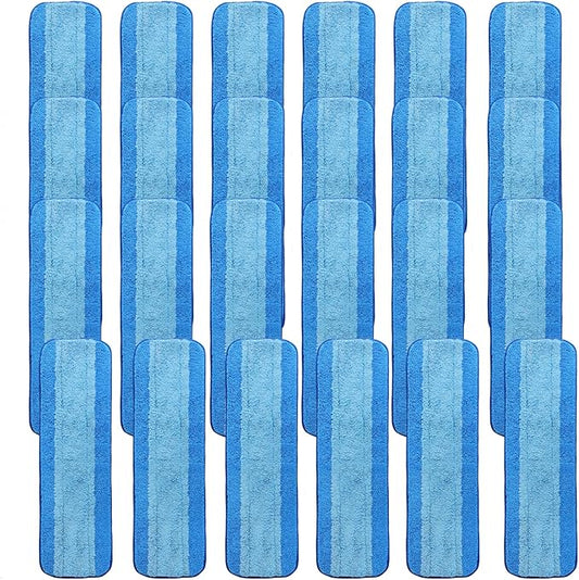 24 Pack Microfiber Cleaning Pads, Reusable Microfiber Mop Pads for 18 Inch Mop, Hardwood Floor Replacement Cleaning Mop Pads, Machine Washes