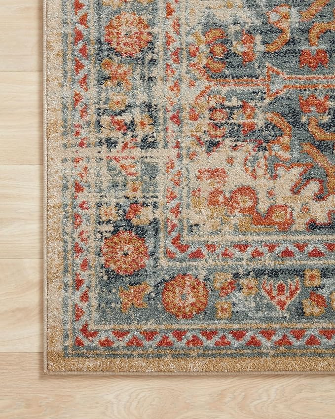Loloi Jocelyn Collection JOC-03 Mist/Multi 6'-7" x 9'-7" .38" Thick Area Rug