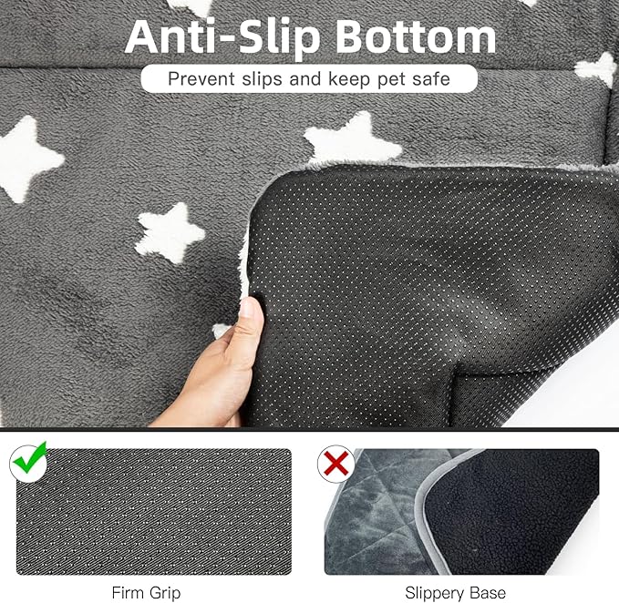 Mora Pets Dog Crate Pad Dog Bed Mat for XLarge Dogs Washable Thin Pet Kennel Pad for 48 inch Cage Ultra Soft Flat Puppy Mattress Cat Cushion for Cozy Sleeping Anti-Slip Grey 48 x 29