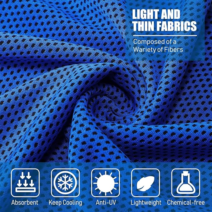 Maitys 200 PCS Cooling Towel Bulk - Ice Sweat Rag for Neck & Face Microfiber Breathable Cool Chilly Towel for Summer Sport Yoga Workout Camping, 10 Color