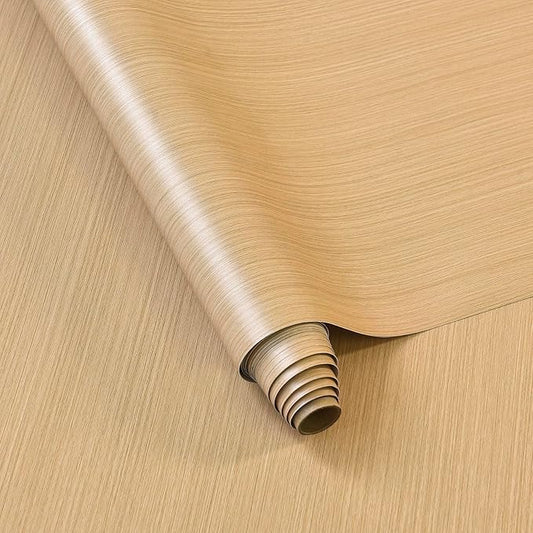 BOMENG Light Brown Wood Contact Paper Thick Oak Wood Wallpaper Peel and Stick 48"x197" Waterproof Removable Faux Wood Grain Vinyl Wrap for Cabinets Drawers Counter Top Covers Wood Wall Paper for Walls