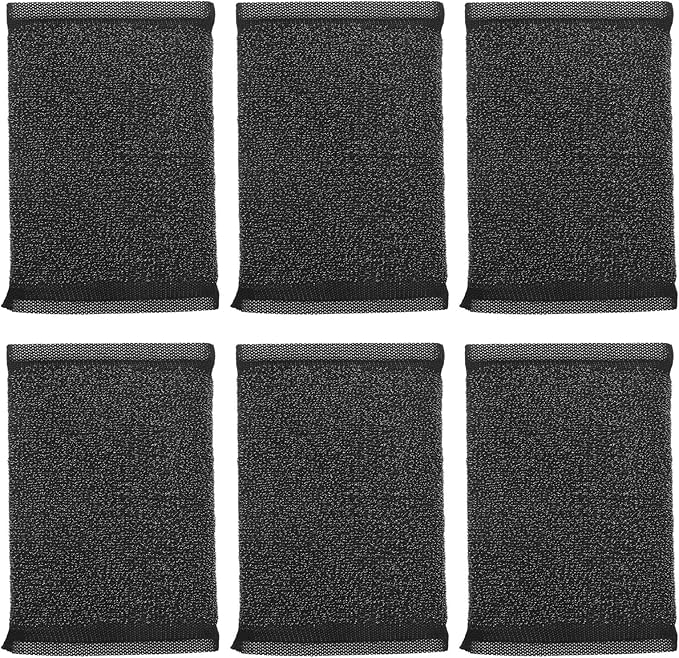 BETOOKY 6PCS Non-Scratch Kitchen Sponges Black Steel Wool Dish Scrubbers Heavy-Duty Stainless Steel Cleaning Pads for Dishes and Tough Stains