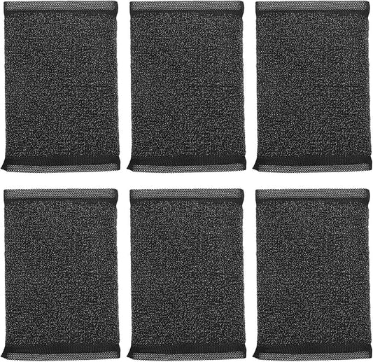 BETOOKY 6PCS Non-Scratch Kitchen Sponges Black Steel Wool Dish Scrubbers Heavy-Duty Stainless Steel Cleaning Pads for Dishes and Tough Stains