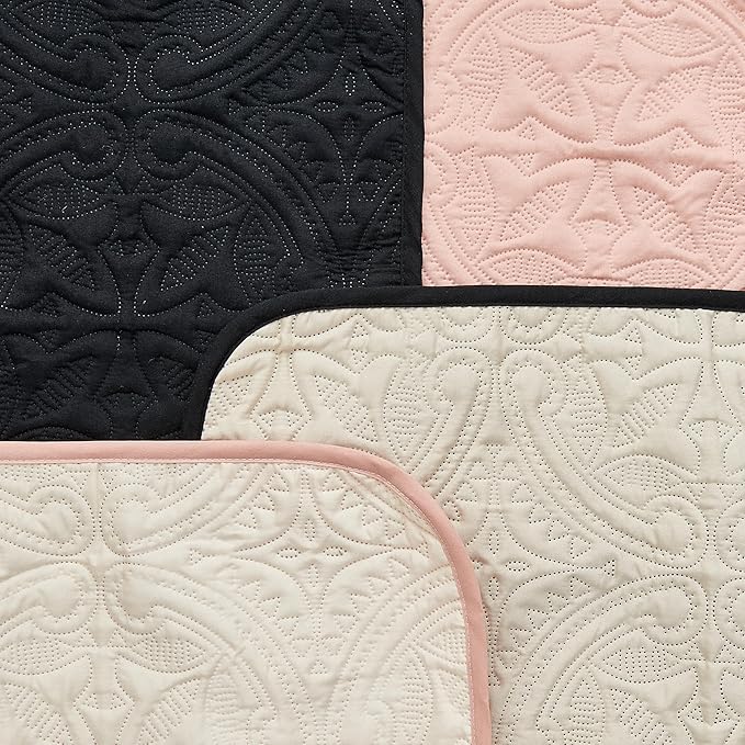 Great Bay Home Reversible Chair Cover - Washable Slipcover Furniture Protector with Elastic Straps - Furniture Cover for Dogs, Kids, and Pets - Quilted & Stitched Detail (Chair, Dusty Rose/Taupe)